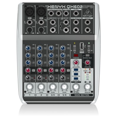 Behringer XENYX QX602MP3 6-Input Mixer with MP3 Player Behringer XENYX QX602MP3 6-Input Mixer with MP3 Player